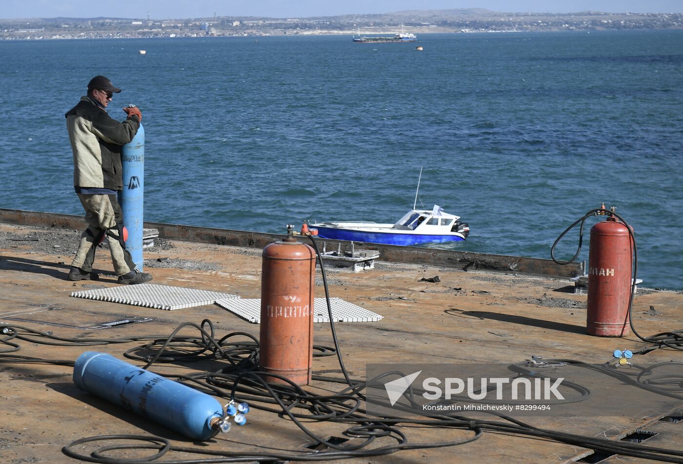 Russia Crimean Bridge Accident Restoration