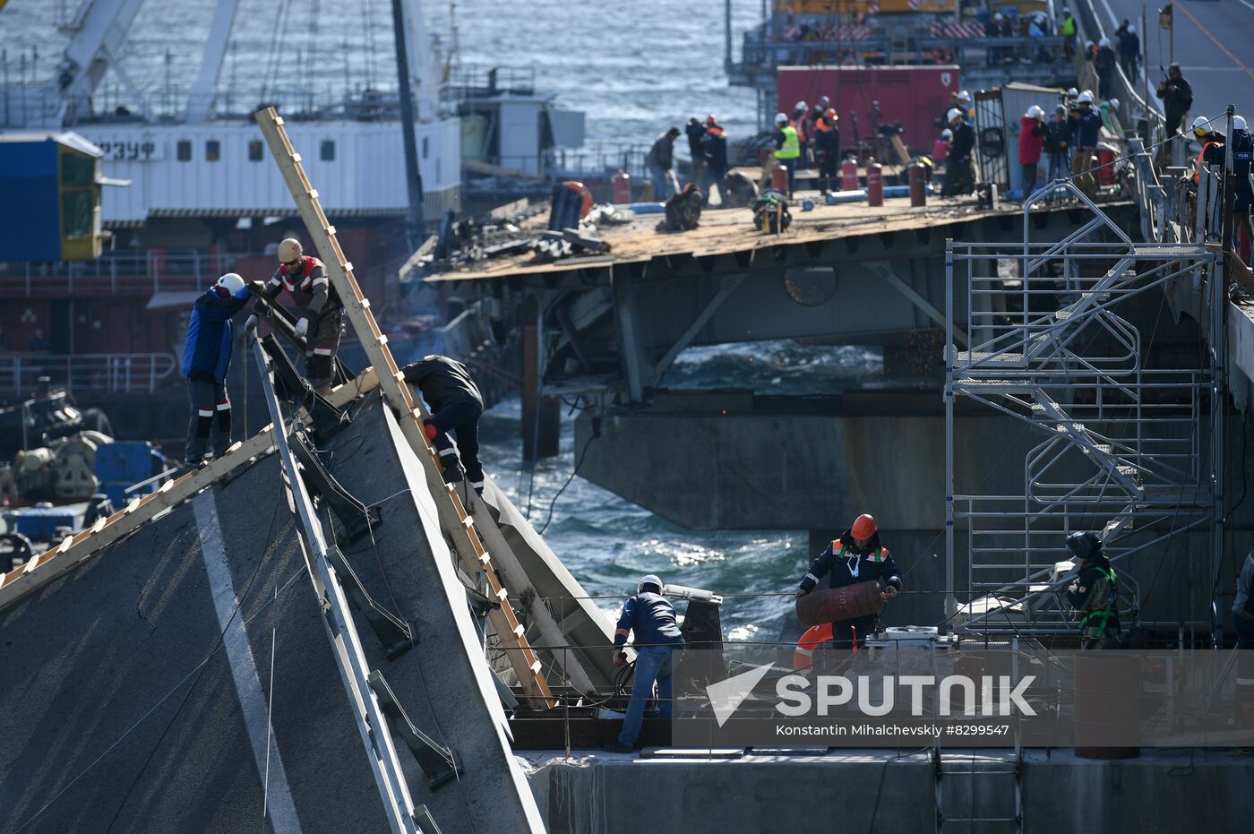 Russia Crimean Bridge Accident Restoration