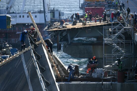 Russia Crimean Bridge Accident Restoration