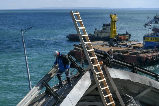 Russia Crimean Bridge Accident Restoration
