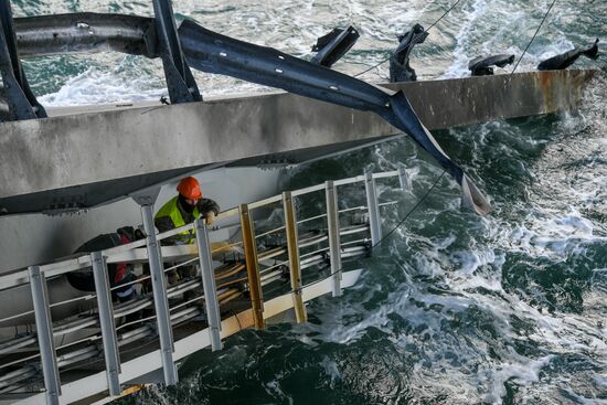 Russia Crimean Bridge Accident Restoration