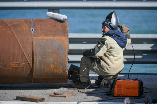 Russia Crimean Bridge Accident Restoration