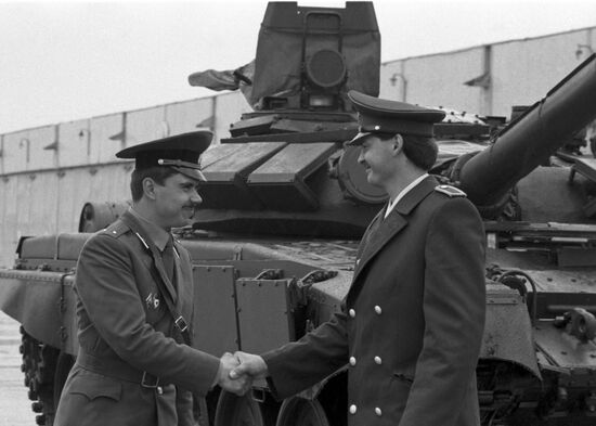 Group of German servicemen's friendly visit to USSR