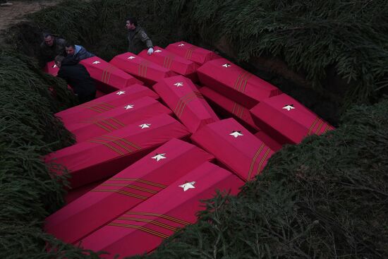 Russia WWII Soviet Soldiers Reburial