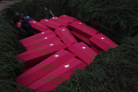 Russia WWII Soviet Soldiers Reburial
