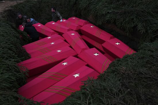 Russia WWII Soviet Soldiers Reburial