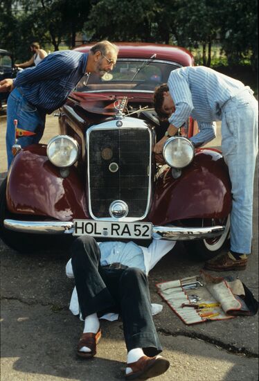International rally of vintage cars and motorcycles in Riga