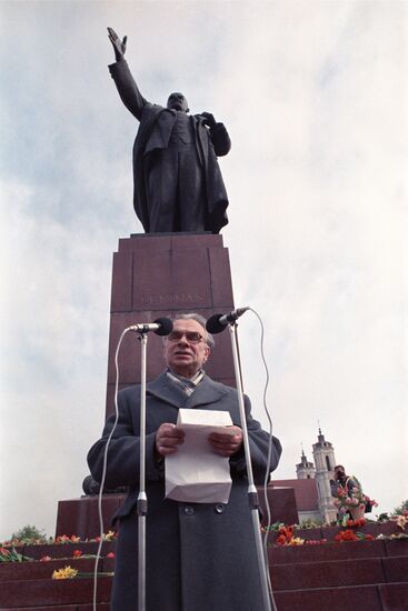 Unity Movement rally on Gediminas Avenue in Vilnius