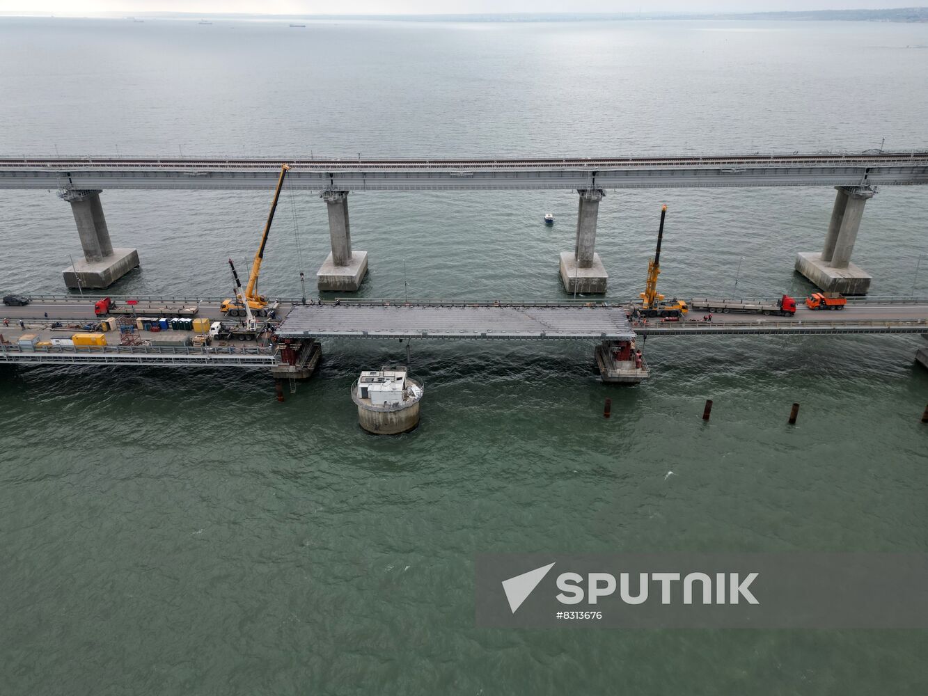 Russia Crimean Bridge Accident Restoration