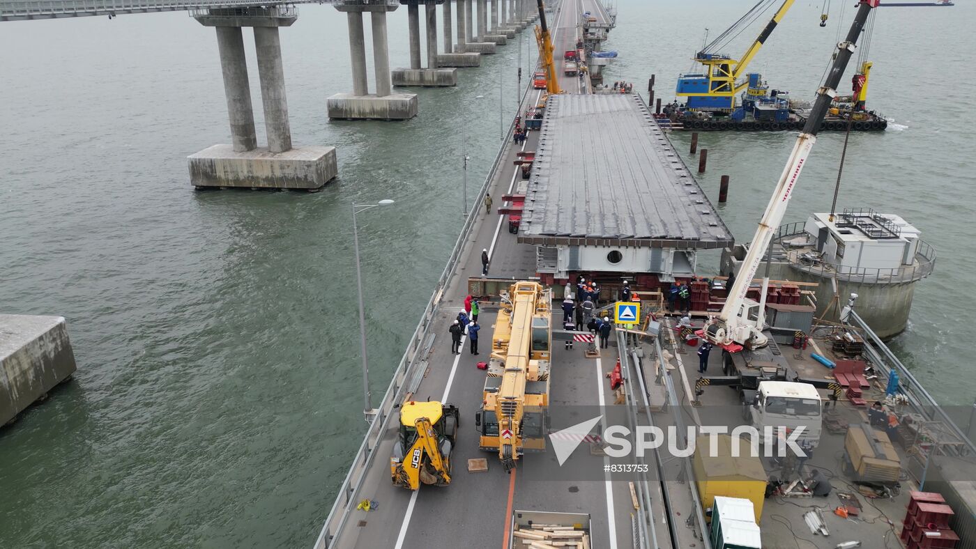 Russia Crimean Bridge Accident Restoration