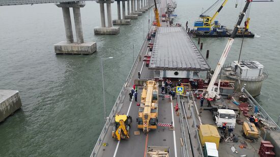 Russia Crimean Bridge Accident Restoration