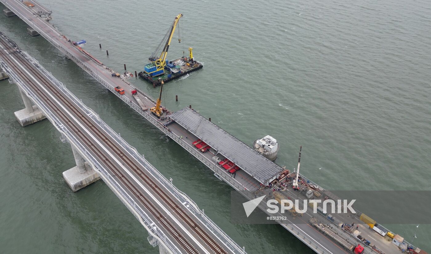 Russia Crimean Bridge Accident Restoration
