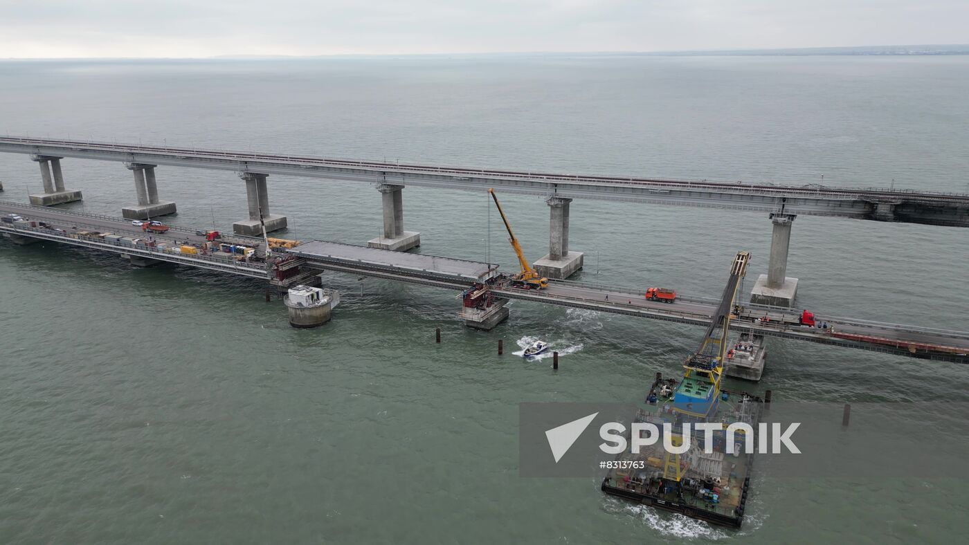 Russia Crimean Bridge Accident Restoration