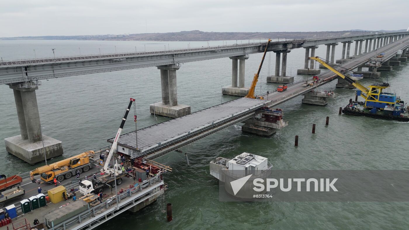 Russia Crimean Bridge Accident Restoration