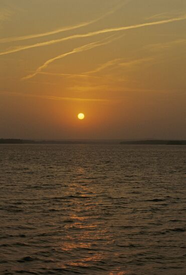Sunset on Volga River