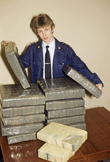 Customs officer at Sheremetyevo-2 airport