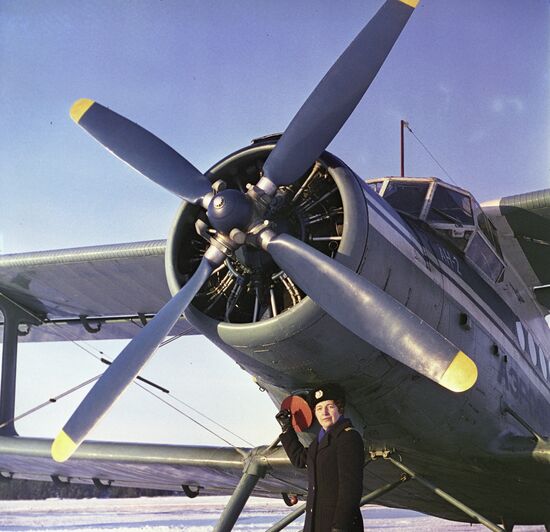 Pilot of civil aviation L. Savelyeva