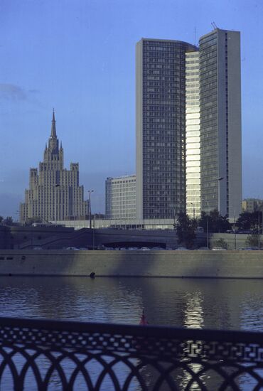 Comecon building and Stalinist high-rise on Uprising Square