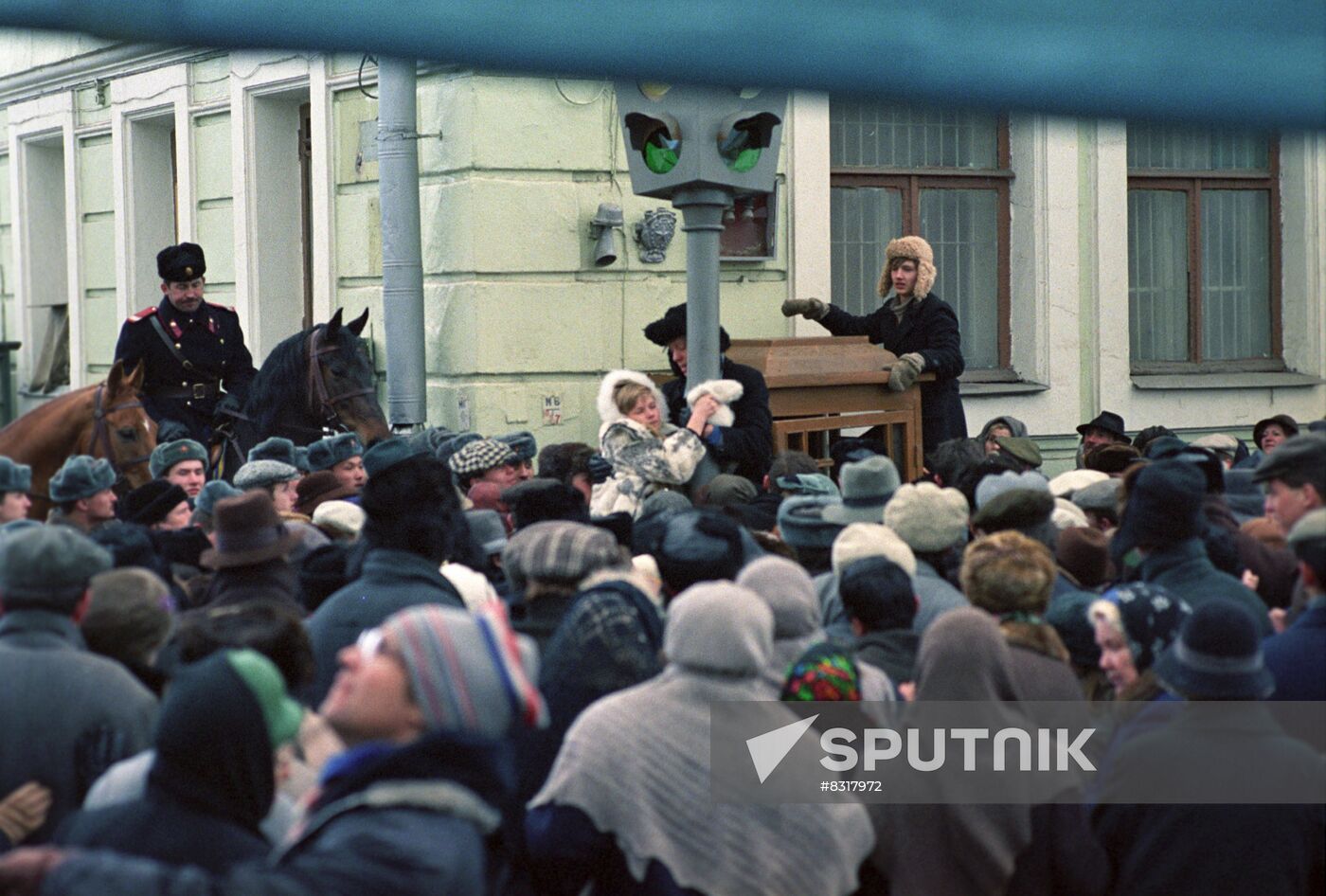 Actors on set of Soviet-British film 'Stalin's Funeral'