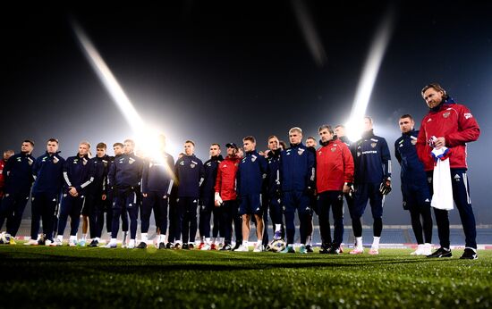 Tadjikistan Russia Soccer Team Training