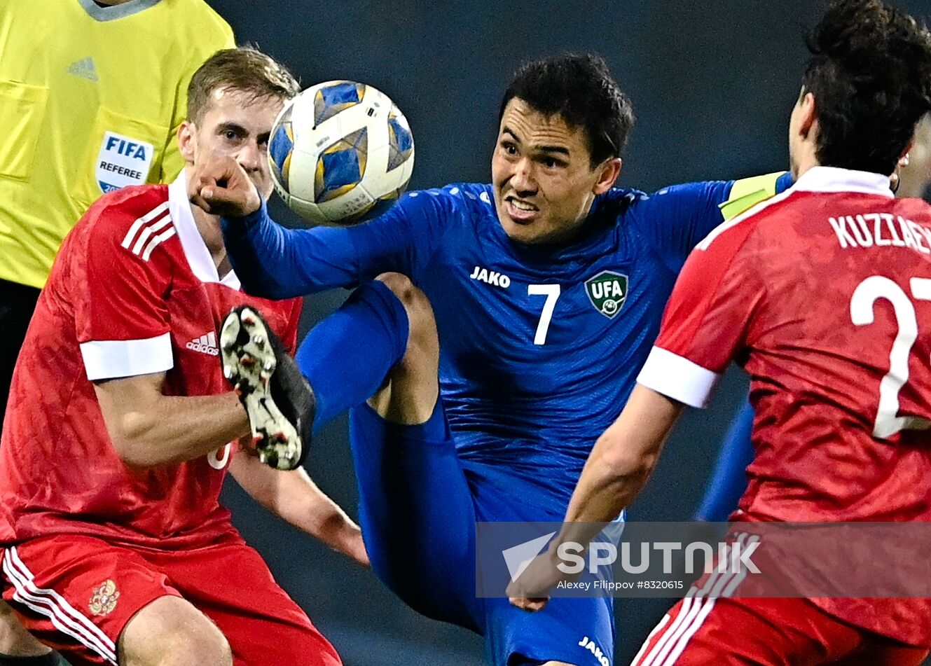 Uzbekistan Soccer Friendly Uzbekistan - Russia