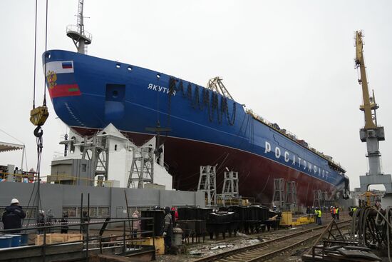 Russia Yakutia Icebreaker Launching