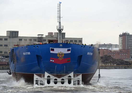 Russia Yakutia Icebreaker Launching