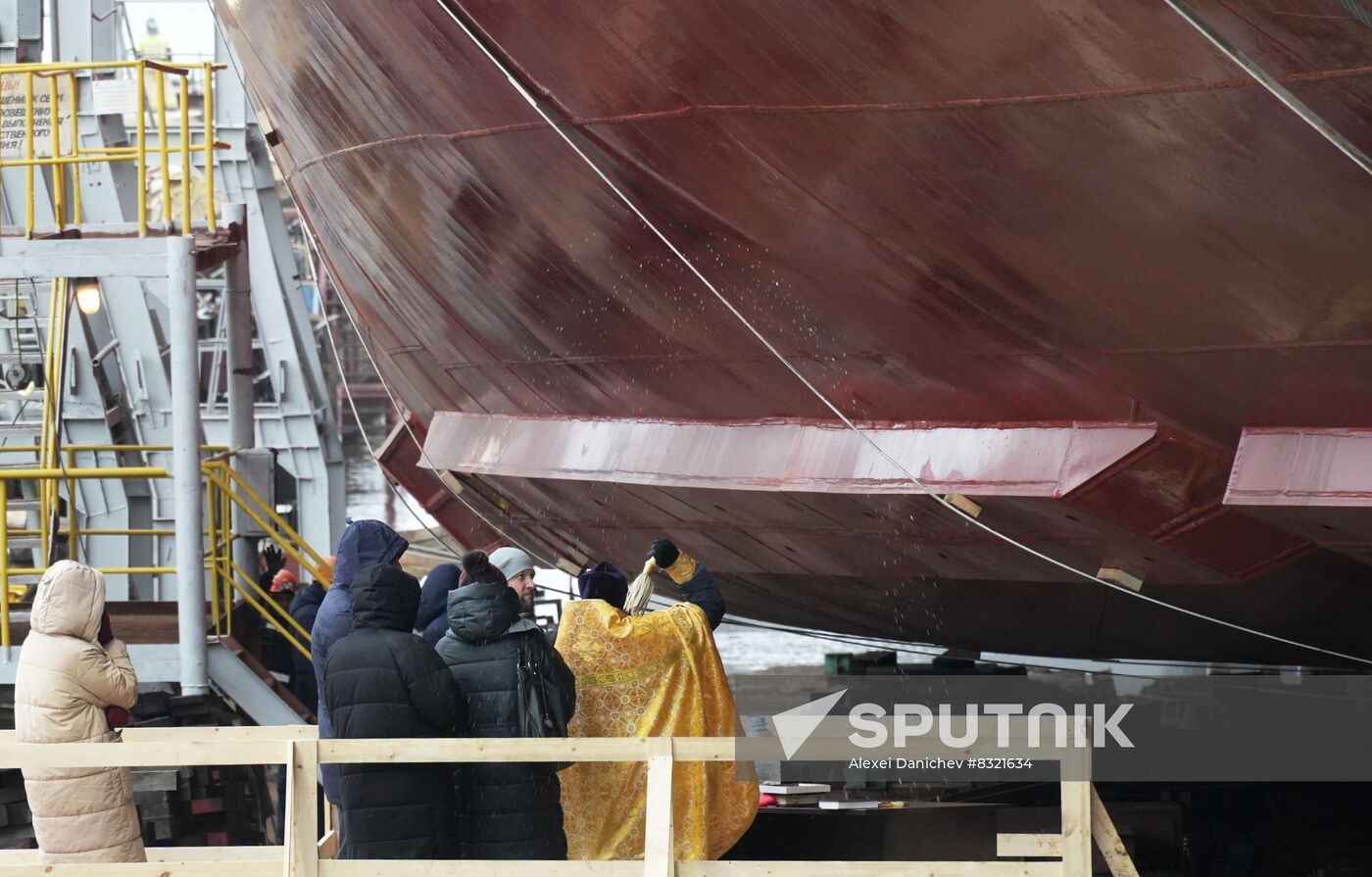 Russia Yakutia Icebreaker Launching