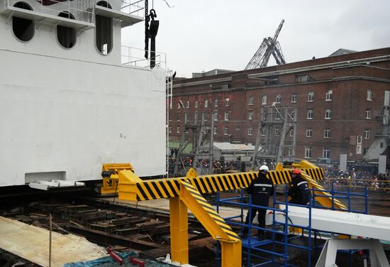 Russia Yakutia Icebreaker Launching
