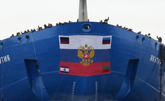 Russia Yakutia Icebreaker Launching