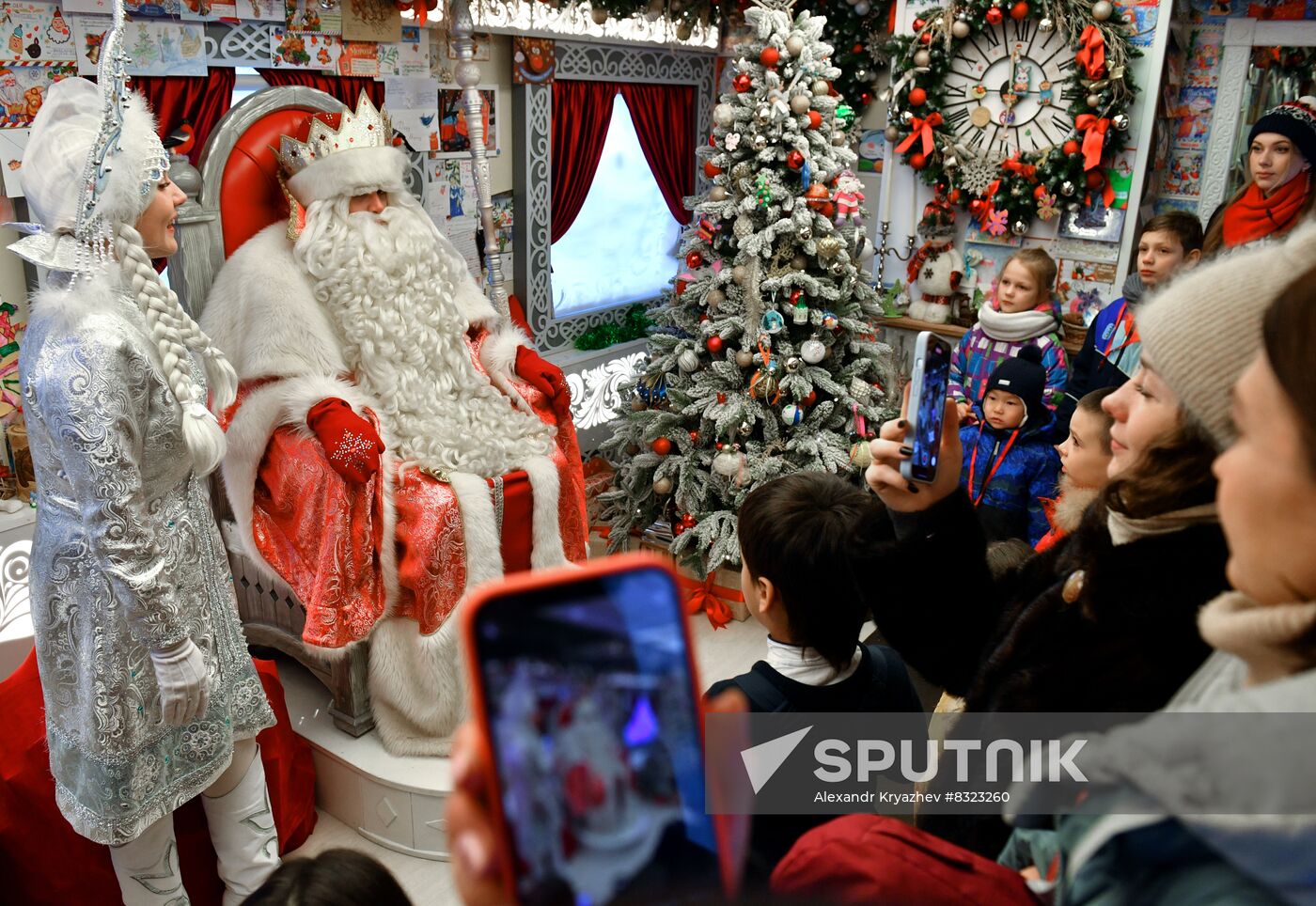 Russia New Year Season Father Frost Train