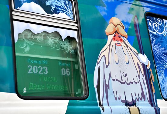 Russia New Year Season Father Frost Train