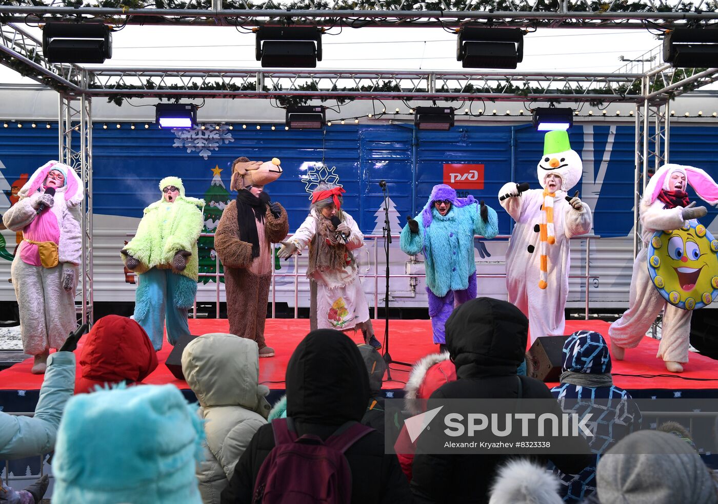 Russia New Year Season Father Frost Train