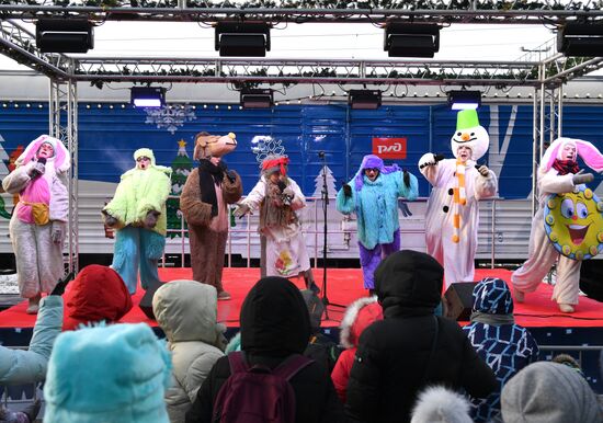 Russia New Year Season Father Frost Train