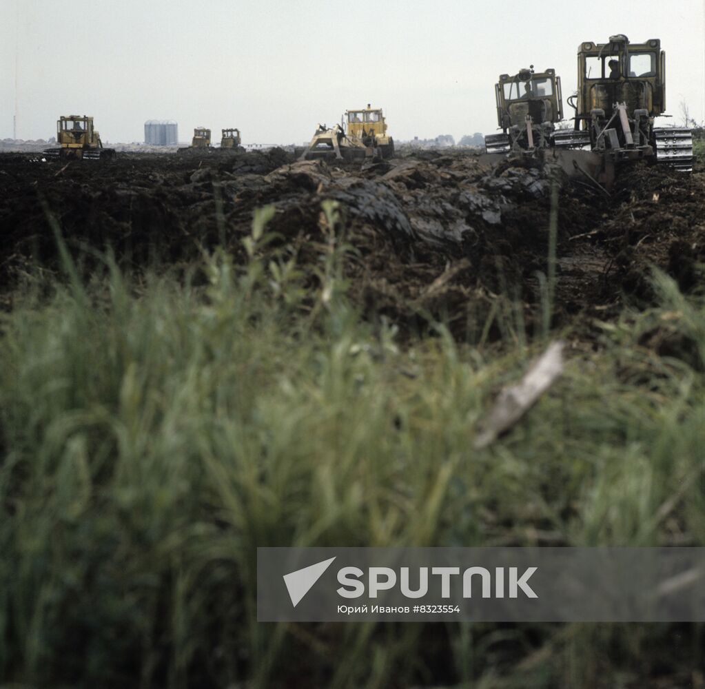 Land reclamation works in Polesye, Belarus