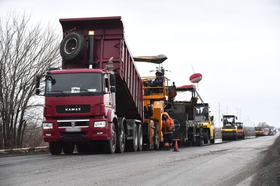 Russia Ukraine Military Operation Road Repair