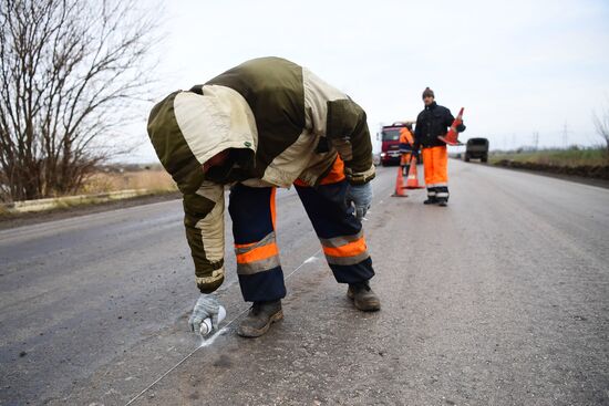 Russia Ukraine Military Operation Road Repair