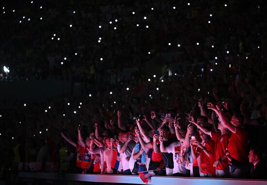 Qatar Soccer World Cup Brazil - Serbia