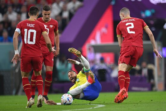 Qatar Soccer World Cup Brazil - Serbia