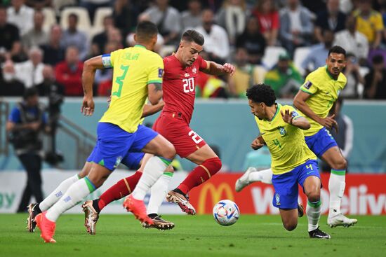Qatar Soccer World Cup Brazil - Serbia