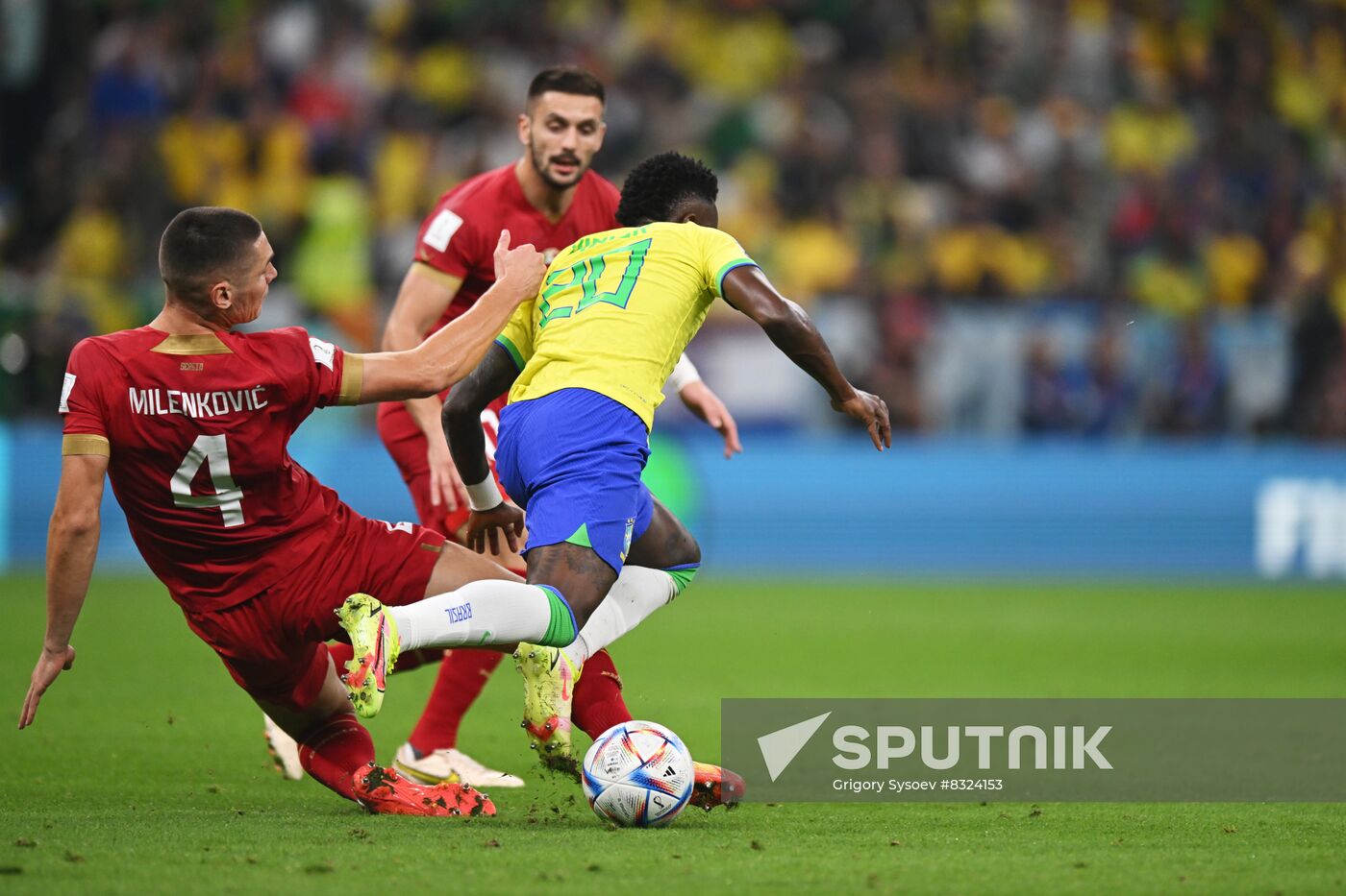 Qatar Soccer World Cup Brazil - Serbia
