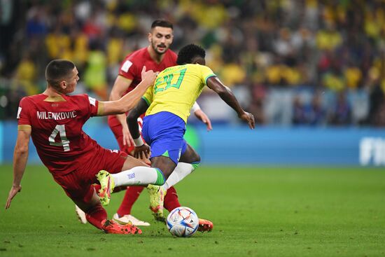 Qatar Soccer World Cup Brazil - Serbia