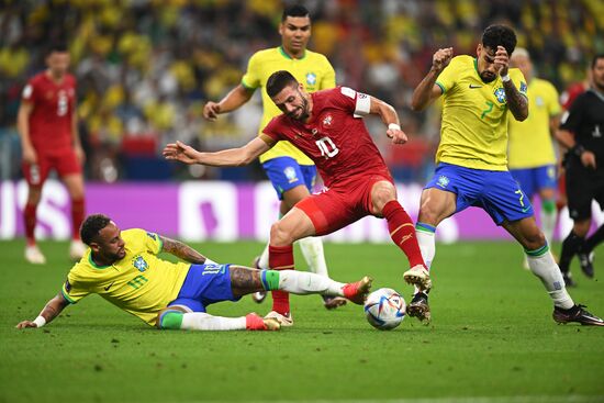 Qatar Soccer World Cup Brazil - Serbia