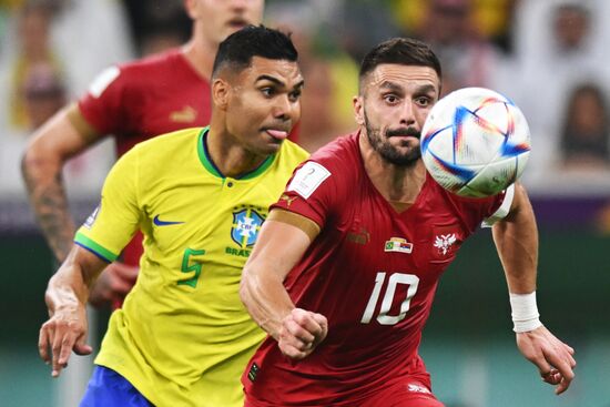 Qatar Soccer World Cup Brazil - Serbia