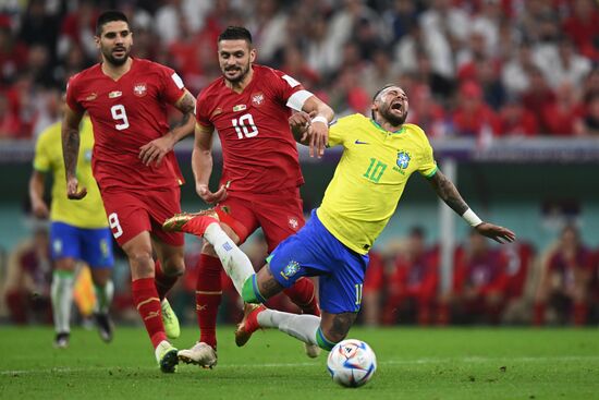 Qatar Soccer World Cup Brazil - Serbia