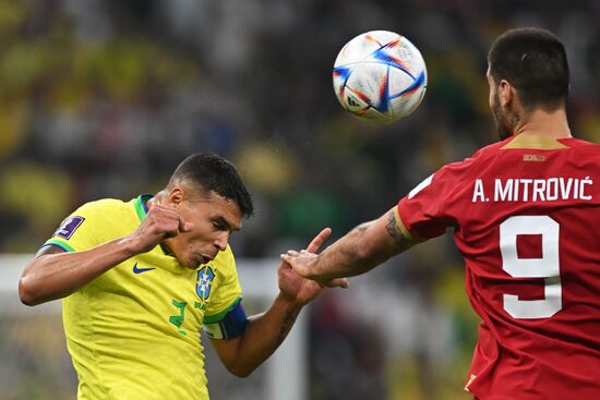 Qatar Soccer World Cup Brazil - Serbia