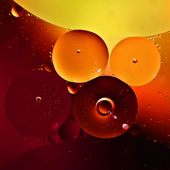 High-resolution photos of water and sunflower oil