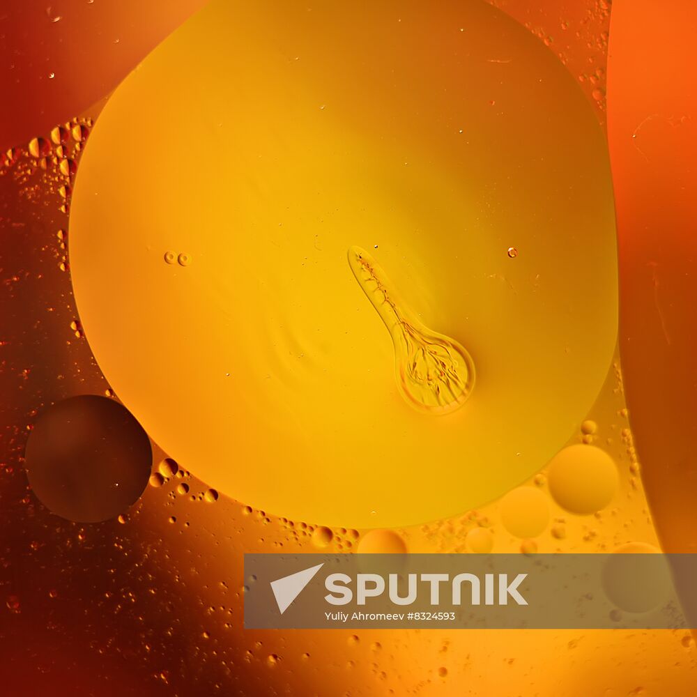 High-resolution photos of water and sunflower oil