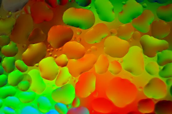 High-resolution photos of condensed water drops on glass surface