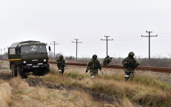 Russia Ukraine Military Operation Railway Troops